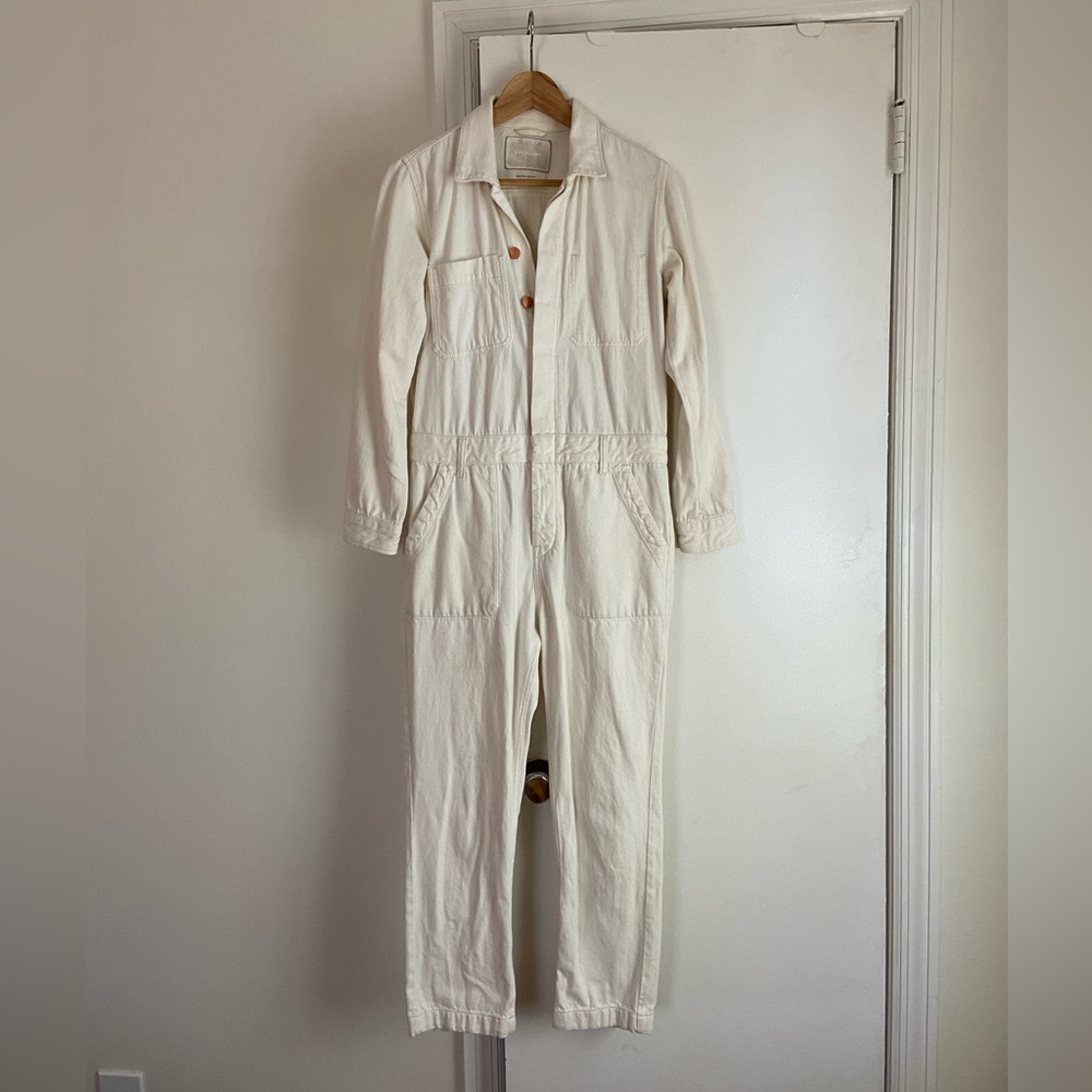 Everlane Denim Drop 4 white jumpsuit coverall